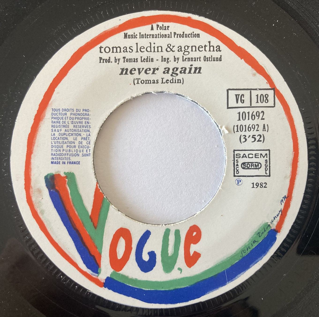 Schallplatten: ABBA / THOMAS LEDIN & AGNETHA - NEVER AGAIN – Gebraucht aus Bottens von hotter-than-hell 2