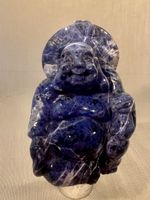 BOUDDHA RIEUR EN SODALITE NATURELLE | Sérénité & Abondance