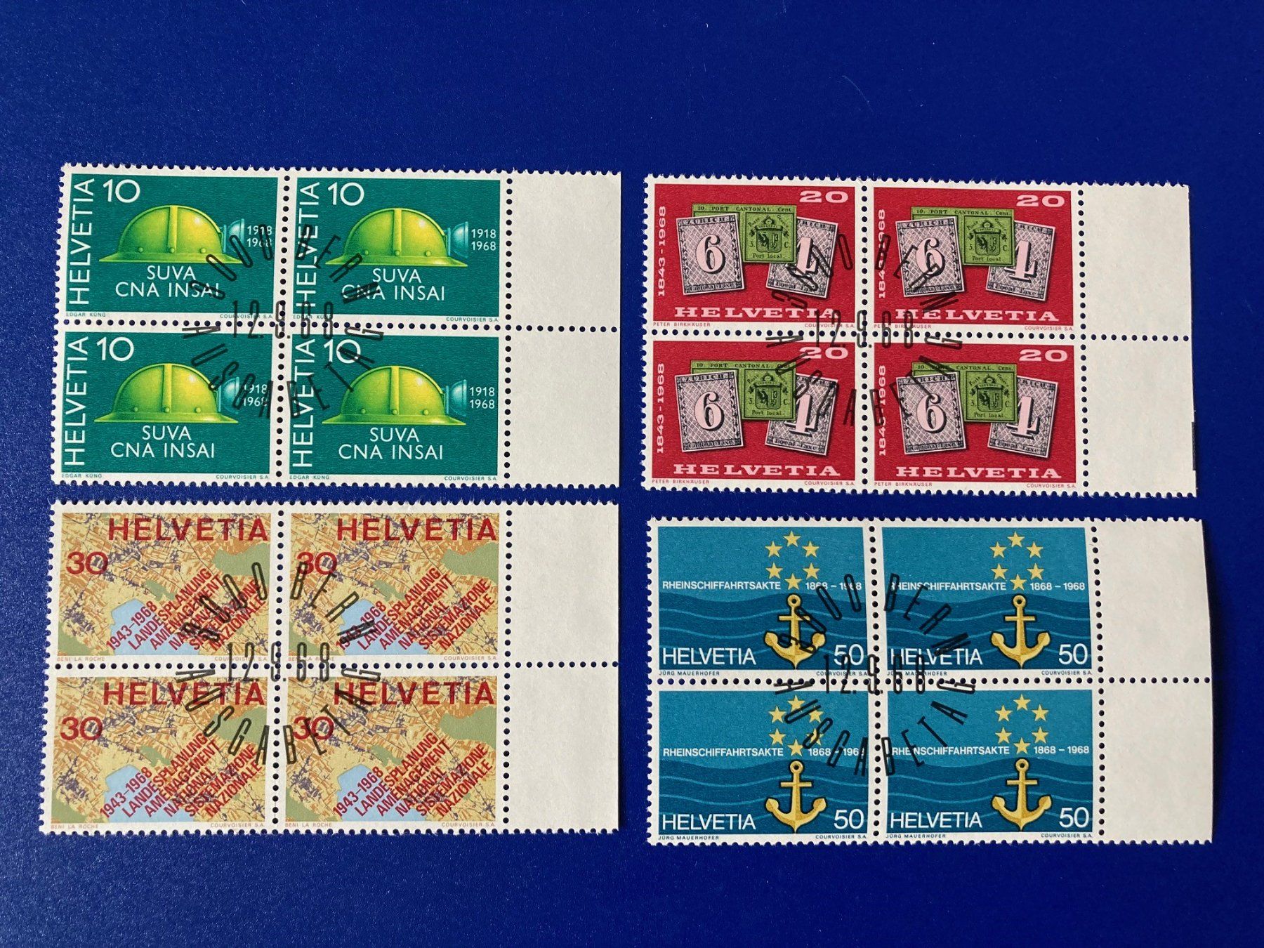 Alle Briefmarken: Werbemarken 4er Blöcke mit ET-Stempel – Neu (gemäss Beschreibung) aus Ringgenberg BE von Tennis1140