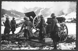 Militärkarte 7.5 cm Feldartillerie im Schuss