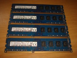 4 stück 8gb ddr3 PC3 12800 (1600) RAM für Computer.