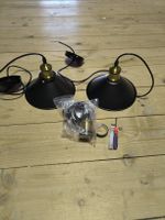 2x Vintage Hängeleuchte Pendelleuchte Schwarz Messing Lampe 