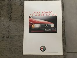 Alfa Romeo 75 America 3.0 Faltprospekt 8 Seiten 1987