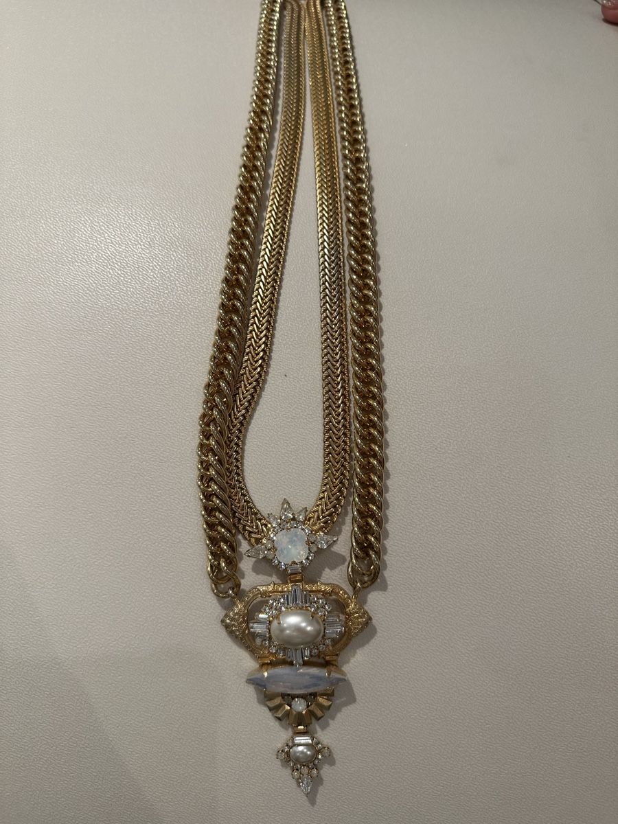 Catenine: Goldene Halskette mit Perlen & Kristall – Usato da Luzern venduto da ariazalea 8