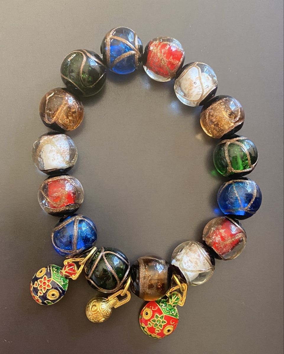Bracciali & Braccialetti: Unique Glass Beaded Bracelet with Charm Details – Nuovo (secondo la descrizione) da Collex venduto da RCXGJ