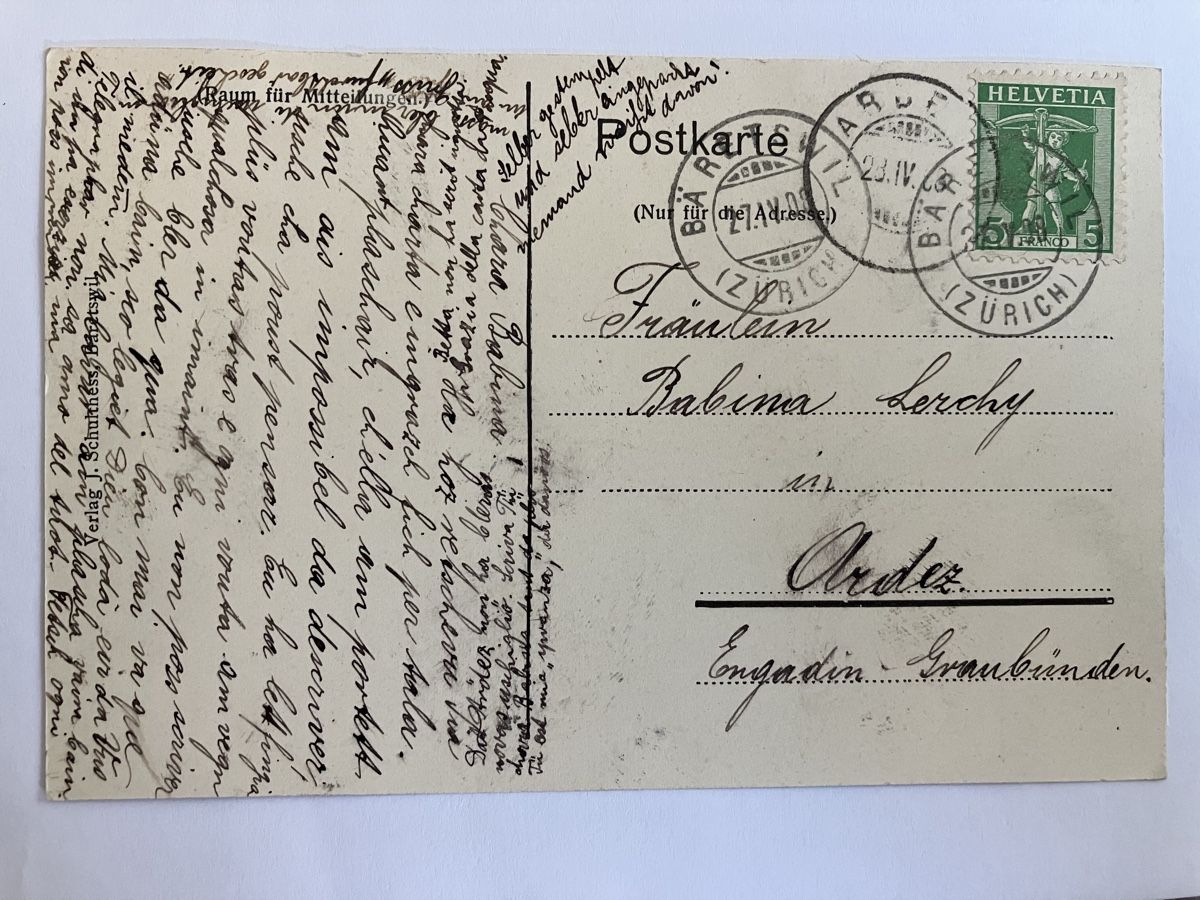 Ansichtskarten: Ansichtskarte Gruss aus Bäretswil 1908 – Gebraucht aus Bauma von Baumer71 1