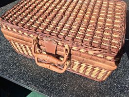 Picknickkoffer aus Korbgeflecht gebraucht