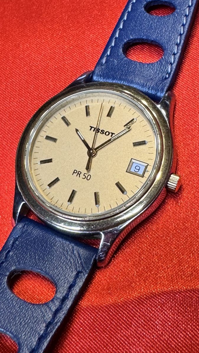 Tissot Orologi: Tissot PR 50 mit blauem Lederarmband – Usato da Untersiggenthal venduto da TimeandShine 3