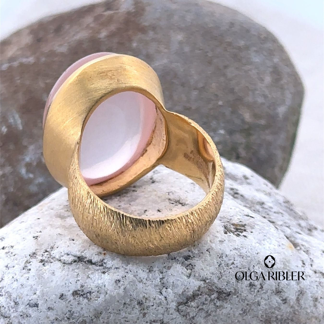 Olga Ribler Anelli: Statement Silber Ring 925 - Rosenquarz - Grösse 58 – Nuovo (secondo la descrizione) da Luzern venduto da Schmuckoutlet 1