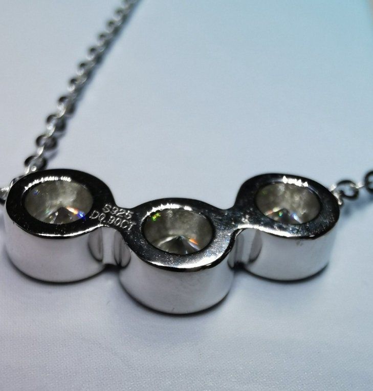 Catenine: Collier argent avec diamants moissanite de 0,9 ct certifiés – Nuovo e nell'imballaggio originale da Reconvilier venduto da Tsma67 4