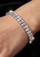 Bracciale donna zirconi rettangolari regolabile argento