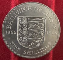 Jersey 1966 5 Shillings Bailiwick Elizabeth II Münze guter Z
