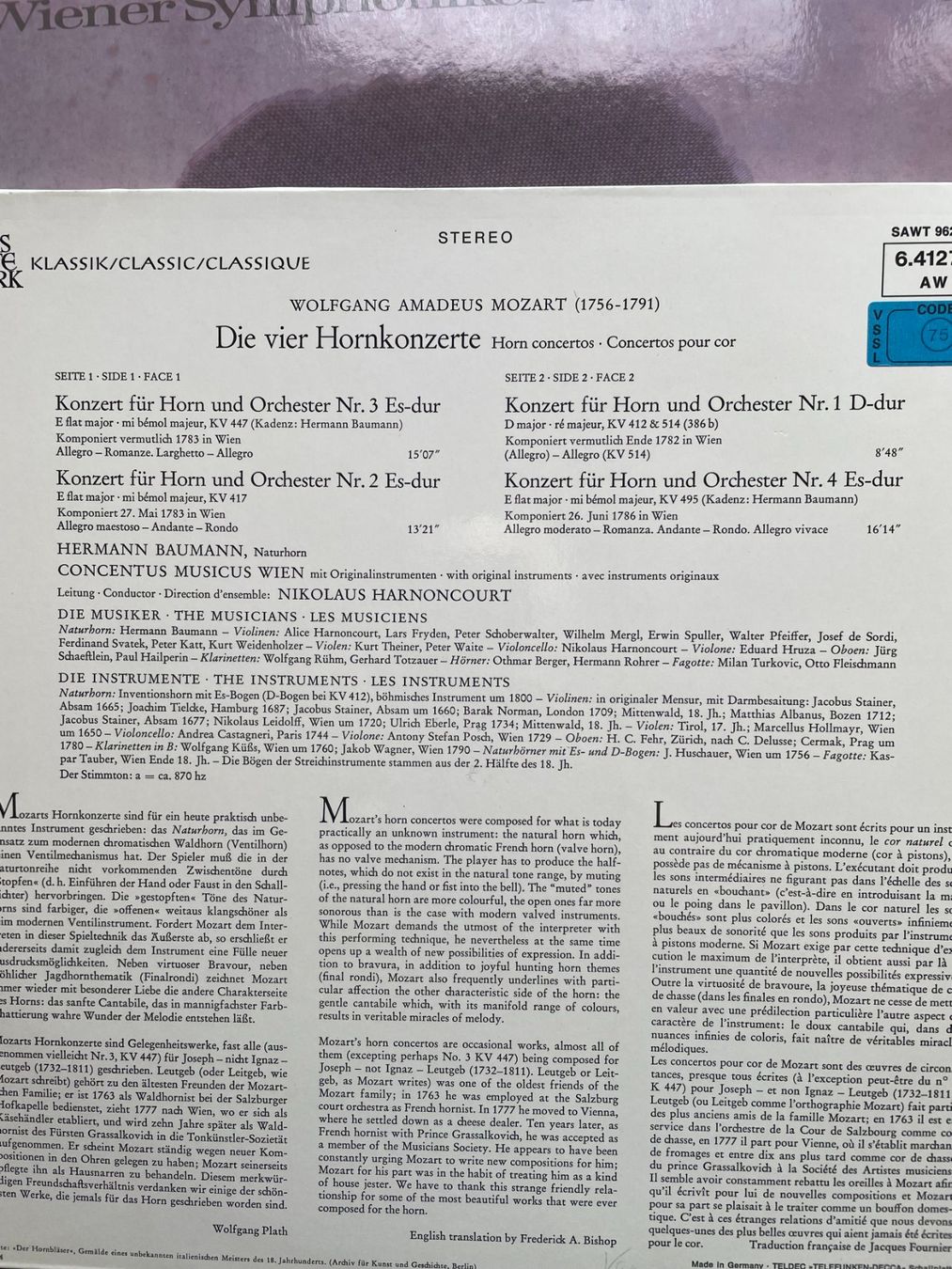 Dischi in vinile: 10 LP Mozart – Usato da Appenzell Steinegg venduto da Wurzlers 2