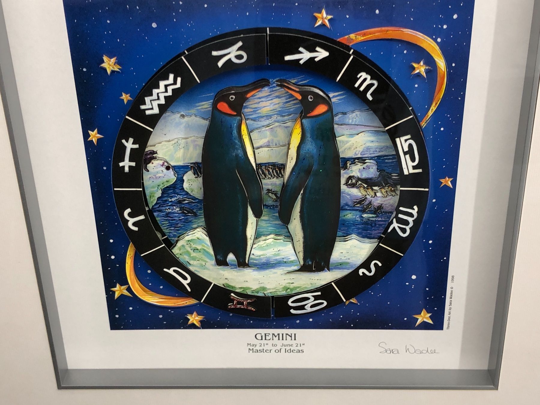 Dipinti: 3D Bild / Sternzeichen Zwilling / 40x40cm - Silber – Nuovo e nell'imballaggio originale da Bergdietikon venduto da Garak 3