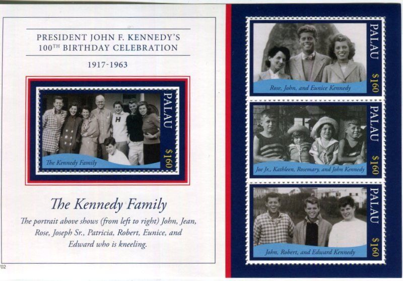 Alle Briefmarken: Block "John F. Kennedy". Palau – Neu und originalverpackt aus Basel von Butsch5