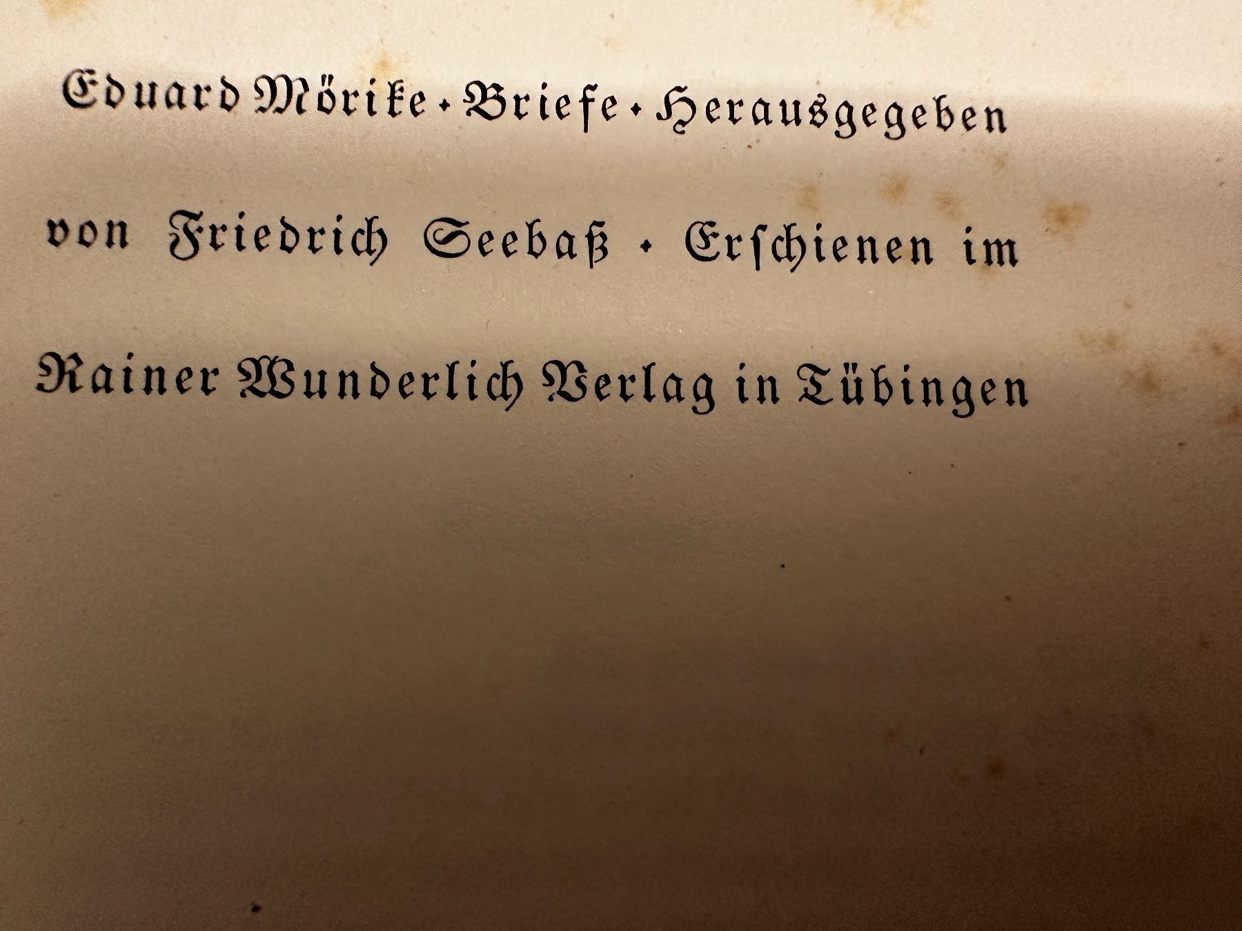 Bücher: Eduard Mörike: Briefe – Gebraucht aus Zürich von allp 1