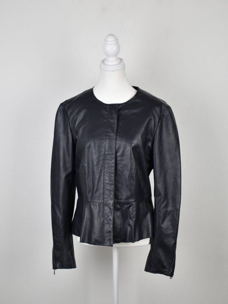 Max Mara Giacche: Max & Co Lederjacke, dunkelblau, Gr.38 – Usato da Nürensdorf venduto da 2ND_STORY 1