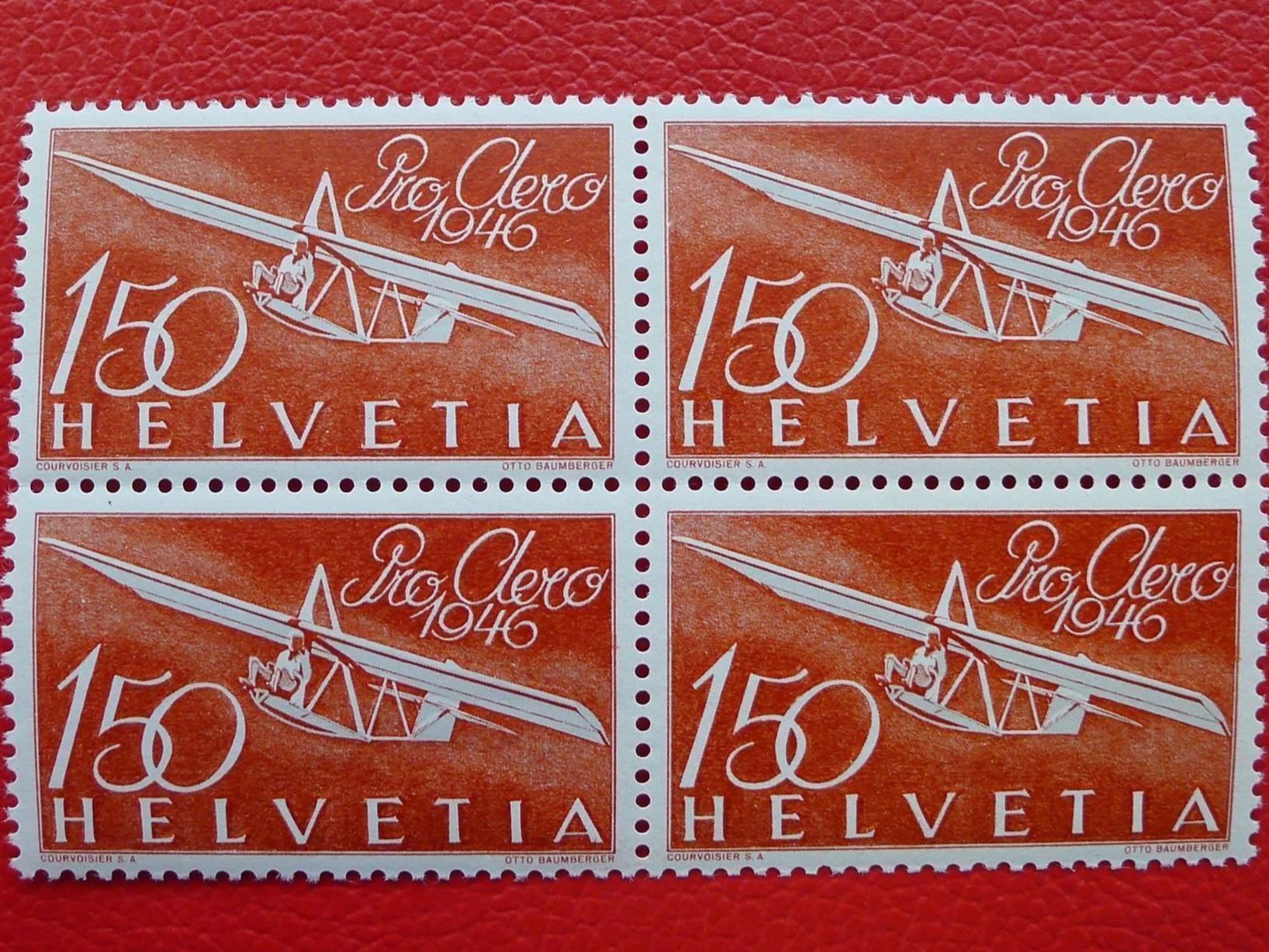 Tutti i francobolli: 1946, F41 Viererblock postfrisch ** Flugpost, Kat: 200.- – Usato da Sursee venduto da Luzernerraute