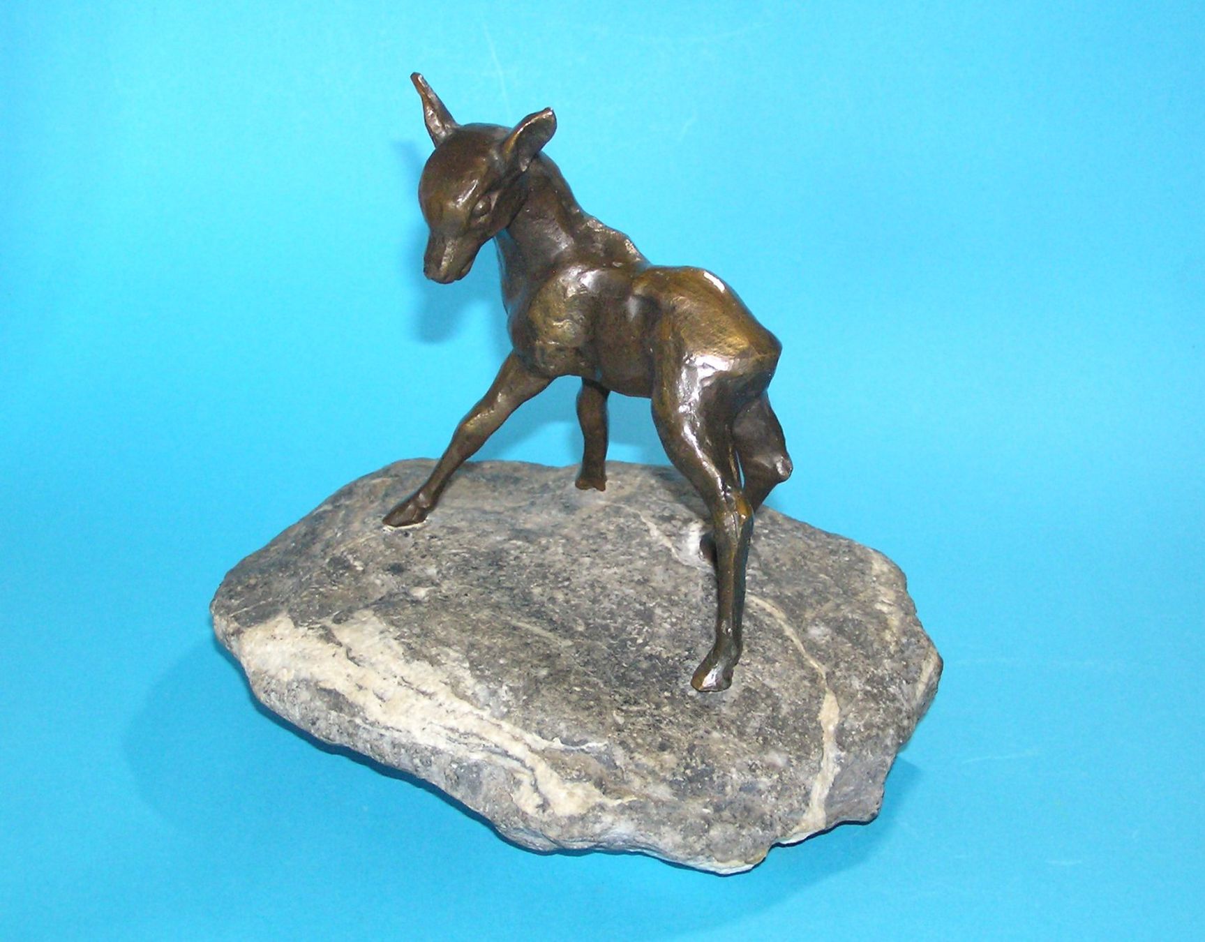 Sculture & Statue: CHARLES REUSSNER BRONZE REHKITZ FAON SKULPTUR – Usato da Grenchen venduto da Antique-hunter