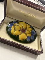 Vintage Brosche Emaille – florales Design