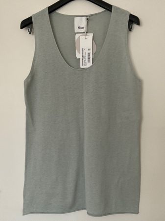 ALLUDE Baumwolle Leinen Strick Top Gr XL NEU NP 150