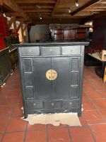 Asiatischer Schrank, Sideboard, Kommode, schwarz