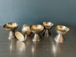 5 Vintage Schnapsbecher versilbert Art Déco