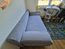 Schlafsofa Ben grau klappbar mit Bettkasten 140x190cm