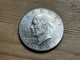 1776-1976-D Eisenhower Liberty Bell Moon One Dollar US $1