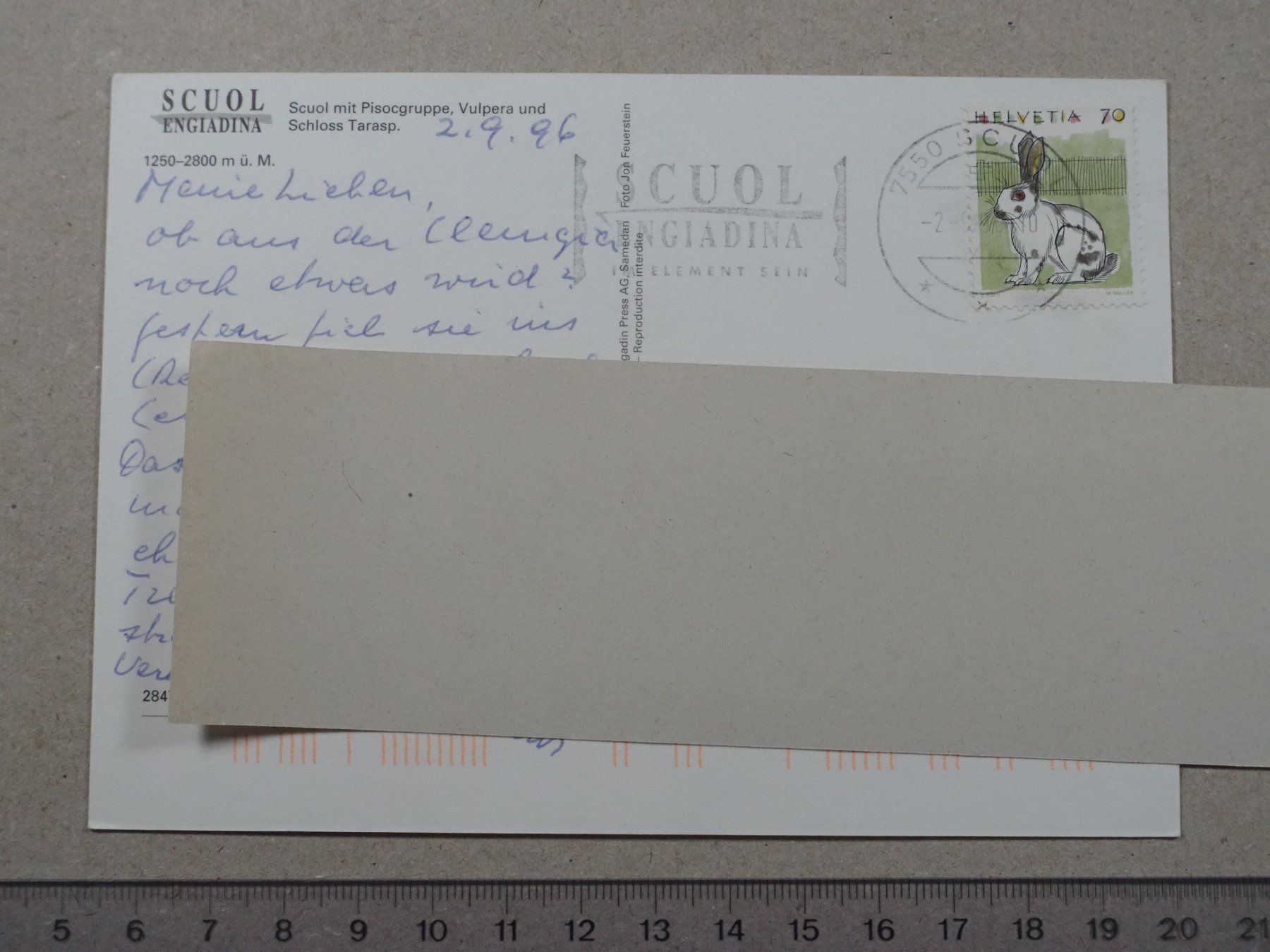 Cartoline postali: Scuol, 1996 – Usato da Lenzburg venduto da fh1 1