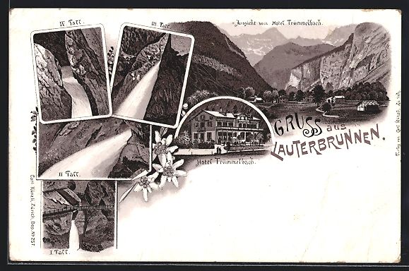 Cartes postales: Litho Berner Oberland, Aussicht vom Hote – D'occasion à Berlin par bartko-reher