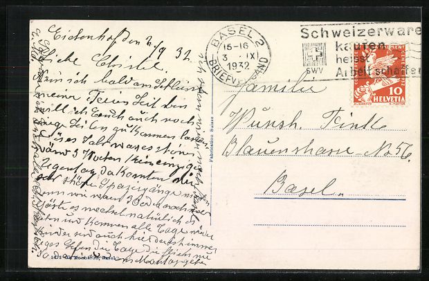 Cartoline postali: Reigoldswil, Pension Eichenhof aus der V – Usato da Berlin venduto da bartko-reher 1