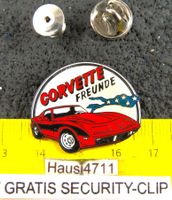 CORVETTE FREUNDE AUTO PIN ENAMEL MIT SECURITY-CLIP VINTAGE