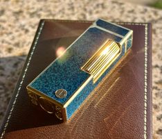 Dunhill Rollagas Blue Marble Gold-Plated, Pristine Condition