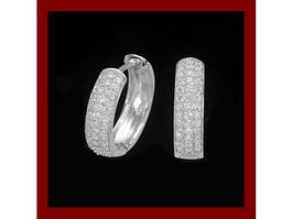 Scharniercreolen Silber 925 mit Zirkonias