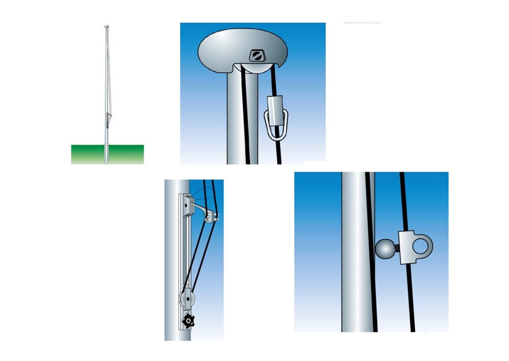ZOMCHAIN Marine-Flaggenmast mit Sockel, Fahnenmasthalter, 316 Edelstahl