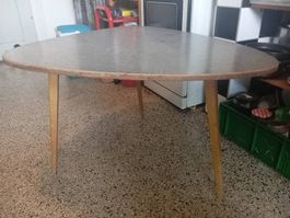 Nierentisch Vintage 50er Jahre grau Holz