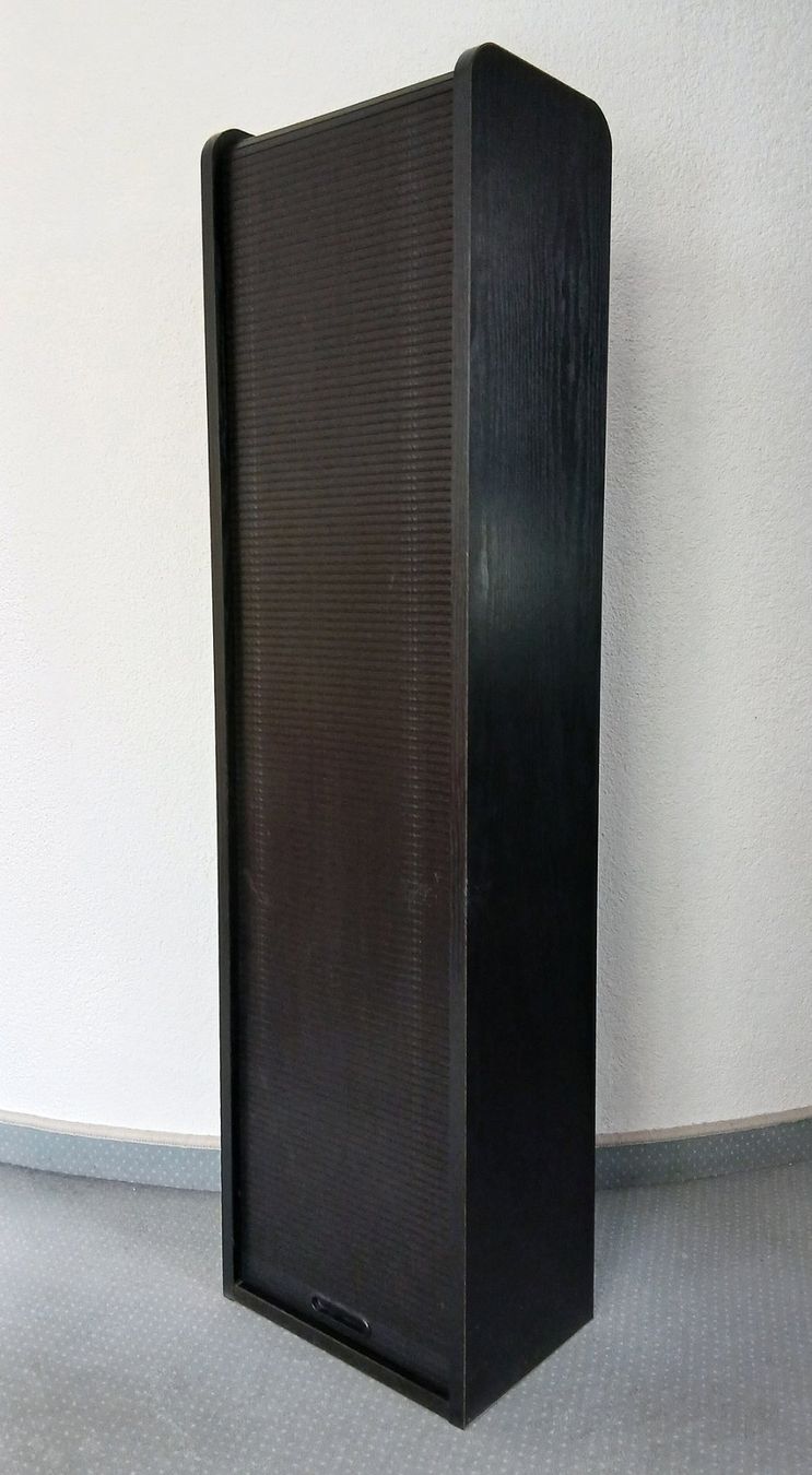 Regale: Schwarzer CD-Schrank / CD-Regal mit Rollo – Gebraucht aus Niederuzwil von Meamele 1