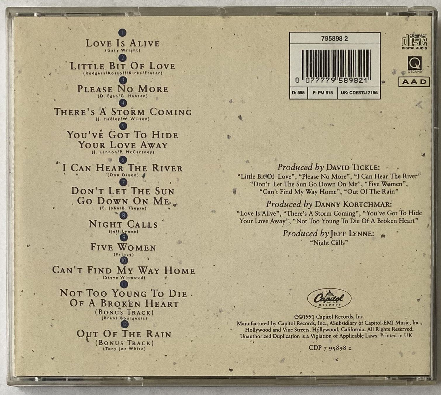 CD: Joe Cocker, Night Calls – Usato da Flums venduto da Asquillo 1