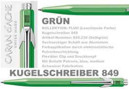 849.230 FLUO GRÜN * 849 Kugelschreiber CDA * Goliath Blau M