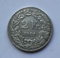 1901 2 Franken Silber