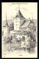 Nidau, Blick vom Ufer auf das Schloss