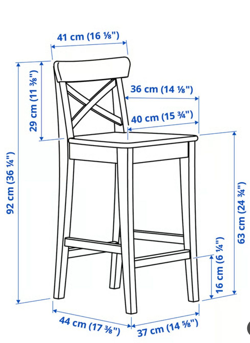 Ikea Sedie: 2X ROSENTORP Bar stool with backrest – Usato da Genève venduto da ssc263 3