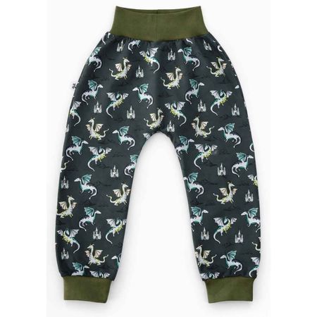 Warme Sweat-Pumphose mit Drache Gr.110/116 - NEU