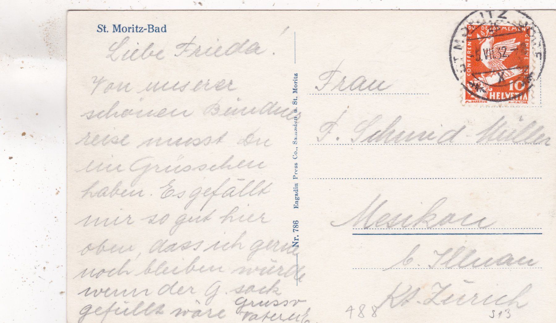 Cartoline postali: St. Moritz Bad 1932 – Usato da Herisau venduto da Lisegrat2008 1