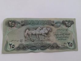 Old Irak banknote of 25 dinars,delivery end of Oct