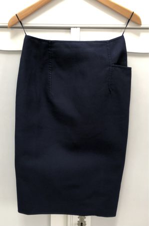 Jil Sander Bleistiftrock, dunkelblau, Gr. 34