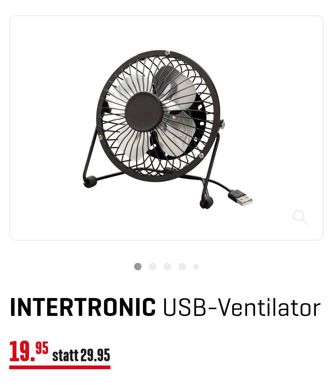 Ventilatori: Tischventilator Pro-Klima mit USB-Anschl., Durchmesser 12cm. – Nuovo (secondo la descrizione) da Killwangen venduto da Marc-Antonio
