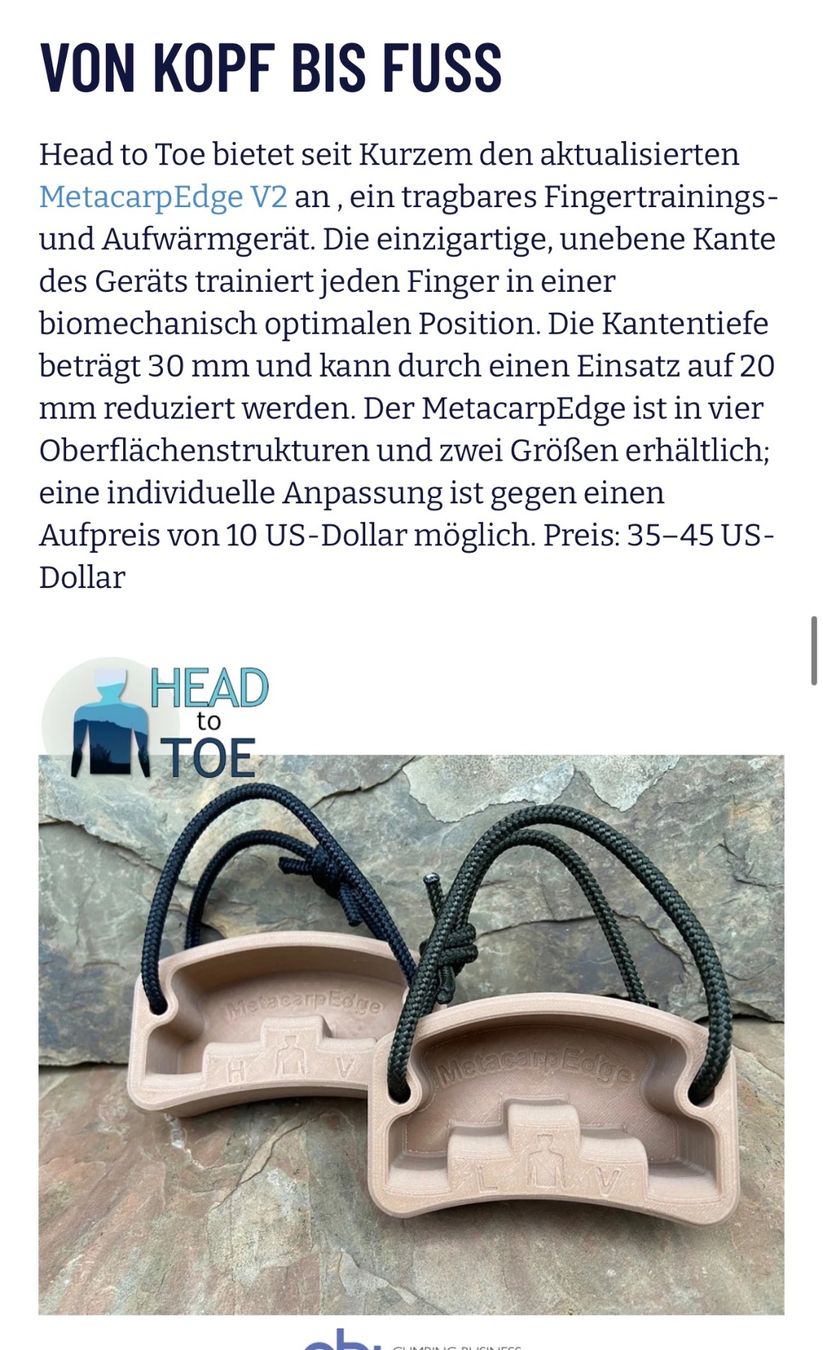 Pareti & prese d'arrampicata: Metacarp Edge V2 Original Unlevel Edge Hangboard /NP35CHF – Nuovo (secondo la descrizione) da Kölliken venduto da Prscoo 5