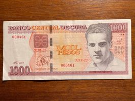 (11) 1'000 kubanische Pesos 2024 (niedere Seriennummer 461)